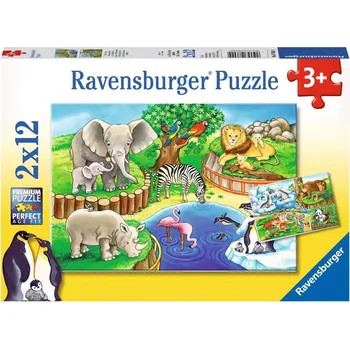 Puzzle Ravensburger Zvířata v zoo 2 x 12 dílků