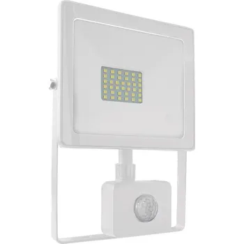 ACA Lighting LED venkovní reflektor Q 30W/230V/4000K/2550Lm/110°/IP66, pohybový senzor, bílý
