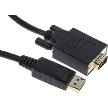 Video kabel Kabel Display Port 2m Samec DisplayPort na Zástrčkový adaptér VGA barva Černá
