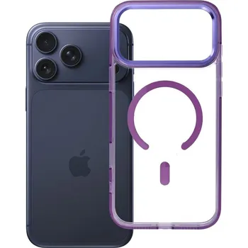 Náhradní kryt pro mobilní telefon Kryt Cover Frame Clear Hybrid Mag Cover s MagSafe pro iPhone 17 Pro Max Purple