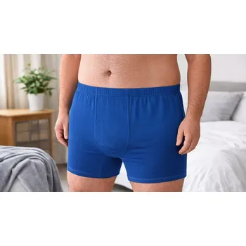 Boxerky Bavlněné boxerky nadměrné velikosti Modrý 7XL