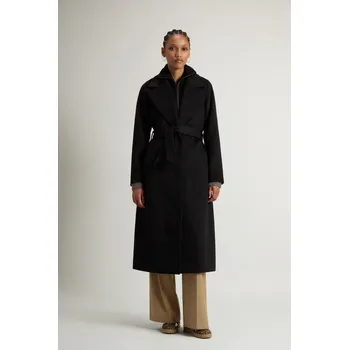 Dámský kabát KABÁT WOOLRICH TWILL WOOL LONG COAT BLACK