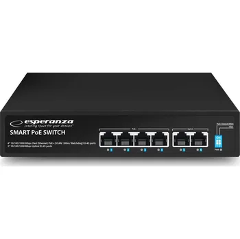 Switch SWITCH PoE 4xPOE 2xUplink RJ45 10/100/1000Mbps 65W EXTEND 300M + PRO KAMERY