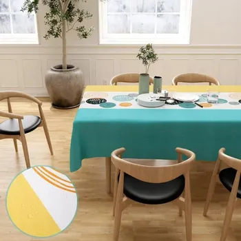 ubrus Voskované ubrus na stůl obdélníkový zeleno-oranžový voděodolný 120x120 cm