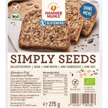 Trvanlivě pečivo Hammermühle Simply Seeds 5-semínkový chléb 275 g bio BIO VEGAN BEZLEPEK Množství: 1 ks