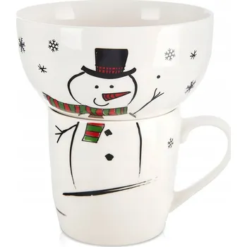 HRNEK S MISKOU PRO DĚTI PORCELÁNOVÁ SNÍDAŇOVÁ SADA 2 KS SNĚHULÁK