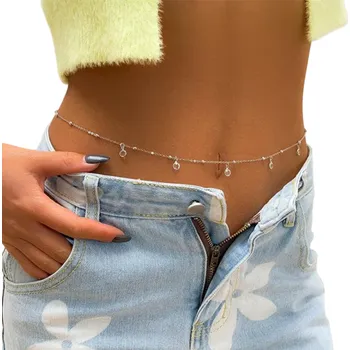 Náhrdelník Dámský břišní řetízek kolem pasu 70 + 25 cm Sexy šperk na tělo Festivalový módní doplněk Stříbrné provedení