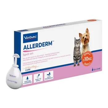Antiparazitikum pro psa Allerderm spot-on pro malé psy a kočky do 10kg 6 x 2 ml