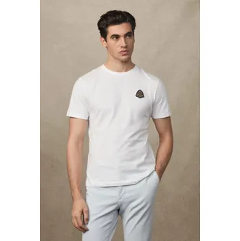 Pánské tričko TRIČKO HACKETT LONDON HERITAGE CREST TEE OFF WHITE