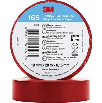 Izolační páska 3M 165RD5E izolační páska červená (d x š) 20 m x 19 mm 1 ks