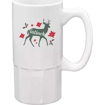 Sklenice Půllitr Jelen s květinami - tatínek