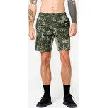 DOMYOS Pánské kraťasy na fitness s kapsami na zip S KAŠTANOVÁ|ZELENÁ