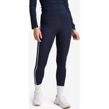 Dámské oblečení DOMYOS Dámské legíny s vysokým pasem a bočními pruhy S - Š28 D31 MODRÁ