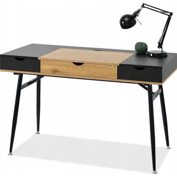 Psací stůl Obdélníkový psací stůl Mebel-Partner 120 x 60 x 77 cm černý, dub