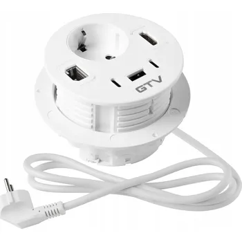 Elektrická zásuvka Zásuvka do desky GTV bílá