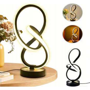 Lampička Moderní stolní lampa s USB porty, Noční Lampa do ložnice, kanceláře