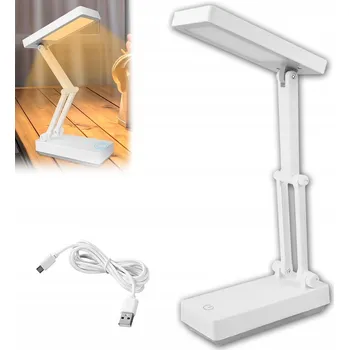 Lampička NOČNÍ LED STOLNÍ LAMPA NA STŮL S AKUMULÁTOR, SKLÁDACÍ, 3 REŽIMY SVÍCENÍ