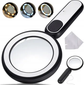 LUPA NA ČTENÍ SKLO ZVĚTŠOVACÍ 8X s 21 LED