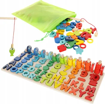 Dřevěná hračka Dřevěné číslice LandToys Montessori trénink mozku LT298