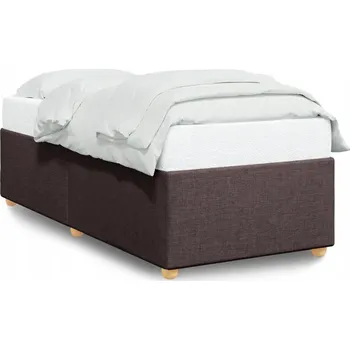 Postel Rám postele 200 x 90 cm, tmavě hnědá barva, tkanina polyester, opěrné lišty