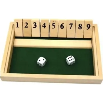 Stolní hra Shut The Box dřevěná herní deska s hracími kostkami Matematická hra na počítání Logická rodinná zábava