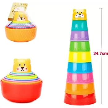 Stavebnice medvídek – barevné kelímky do vody i na suchu