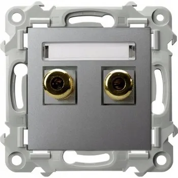 Elektrická zásuvka Reproduktorová zásuvka jednoduchá šedá matná Ospel Szafir GGN-1Z/m/70