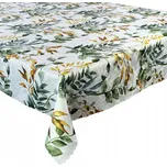 Obrus Odolný proti Skvrnám Jarní Mramor Zelené Zlaté Listy 155x360 cm