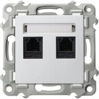 Elektrická zásuvka SAFÍR Telefonní zásuvka dvojitá nezávislá bílá GPT-2ZN/m/00
