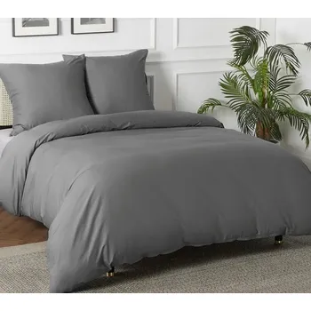 Prostěradlo BEDSURE Povlečení 200 x 200 cm se 2 povlaky 80 x 80 cm se zipem, šedé