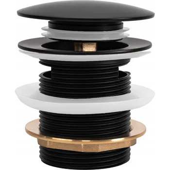 Sifon KLIK-KLAK ZÁTKA DO VANY UMYVADLA S PŘEPADEM UNIVERZÁLNÍ ČERNÁ MATNÁ 70