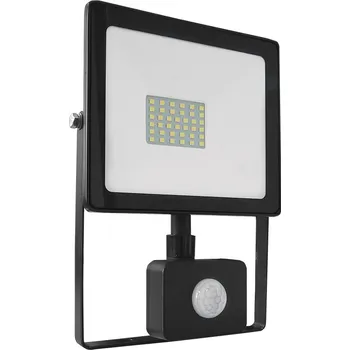 ACA Lighting LED venkovní reflektor Q 30W/230V/4000K/2550Lm/110°/IP66, pohybový senzor, černý