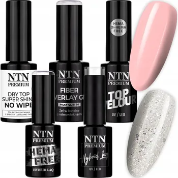 Lak na nehty Sada na nehty Classic French 2x Hybridní lak NTN 5g + Gel + 2x Top