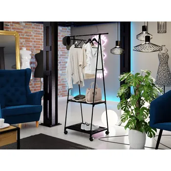 Věšák Stojanový věšák kovový Mirjan černý