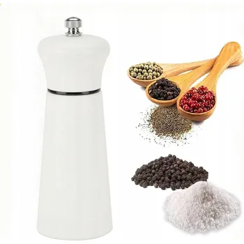 Kuchyňský mlýnek 2× Ruční dřevěný mlýnek na sůl a pepř sada s podstavcem a lžičkou