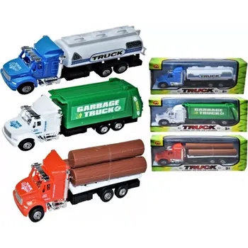 autíčko minitruck technické stroje – auto s dřevem, cisterna nebo kontejner