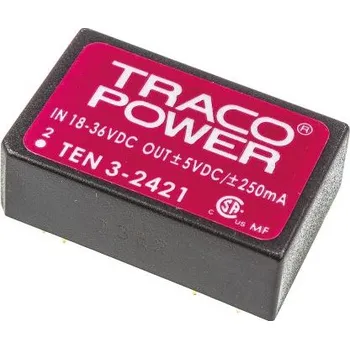 Měnič napětí DC-DC převodník 3W, výstup: ±5V dc ±250mA 1.5kV dc, Vin 18 → 36 V DC