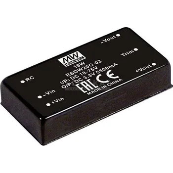 Měnič napětí MEAN WELL RSDW20F-15 DC/DC měnič napětí 1.33 A 20 W Počet výstupů: 1 x Obsah 1 ks