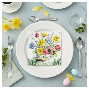 Papírový ubrousek Dekorativní papírový ubrousek JARNÍ KYTICE 33x33 cm balení 20 ks