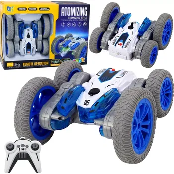 RC model auta kaskadérské RC auto s mlžným efektem, LED a driftem 360°, modré