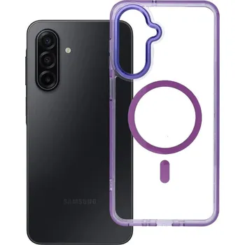 Náhradní kryt pro mobilní telefon Kryt Cover Frame Clear Hybrid Mag Cover with MagSafe Samsung Galaxy A17 Purple