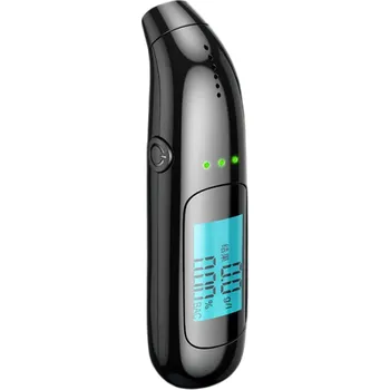 Alkohol tester Přenosný alkohol tester Malý dechový analyzátor s LCD displejem Tři barevné světelné indikátory Detektor pro řízení pod vlivem Černý