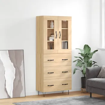 Příborník a kredenc zahrada-XL Skříň highboard dub sonoma 69,5 x 34 x 180 cm kompozitní dřevo 3198436