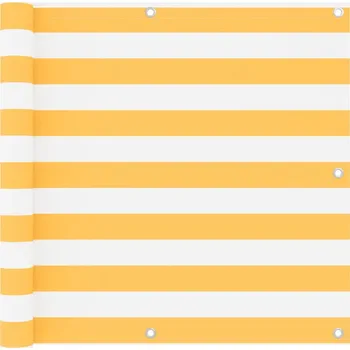 Stínicí technika zahrada-XL Balkónová zástěna bílá a žlutá 90 x 400 cm oxfordská látka 134905