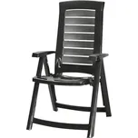 Zahradní křeslo skládací Aruba plastové 61 x 72 x 110 cm grafitové