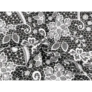 Bavlněná látka / plátno krajka Balení: 1 m, Varianta: 2 černá - 8596475696647