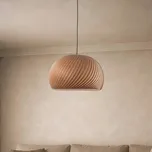 ALDEX Závěsné světlo Janne, bukové dřevo, Ø 53 cm, E27 bukové dřevo, černé 1 x 15 W LED - Doprava zdarma