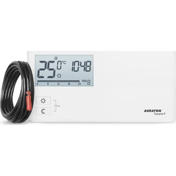 Termostat Týdenní termostat Auraton Tucana P (2025 PC), s externím čidlem 2,5 m, montáž na krabici, bílá
