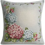 Eurofirany Gobelínový povlak na polštář Pope 45 x 45 cm květy/popelový/růžový