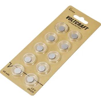 Článková baterie VOLTCRAFT CR 1220 knoflíkový článek 3 V 40 mAh lithiová VC-12209090 10 ks